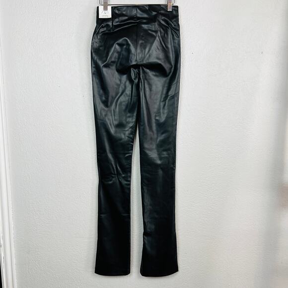 NEW! Zara Faux Leather Hi Rise Legging Black Side Zip Ankle - S - Picture 5 of 7